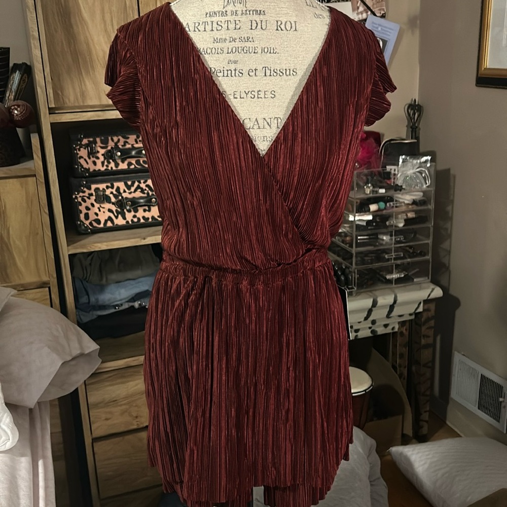 Burgundy Shimmery Express Romper - Medium NWT
